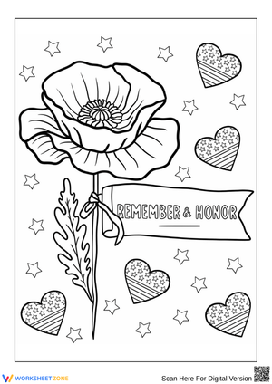 Memorial Day Poppy Coloring Page – Remember and Honor