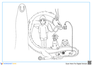 Spirited Away Characters Coloring Page