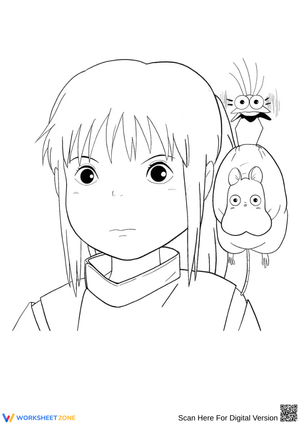 Spirited Away Coloring Page: Chihiro and Boh