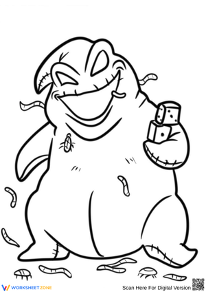 Creepy Oogie Boogie with Bugs – Halloween Coloring Page
