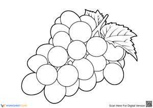Realistic Grapes Coloring Page for Kids and Classrooms