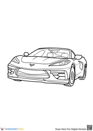 Modern Corvette Sports Car Coloring Page