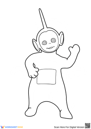 Tinky Winky the Teletubby Waving Coloring Page