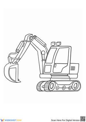 Mini Excavator Coloring Page for Kids