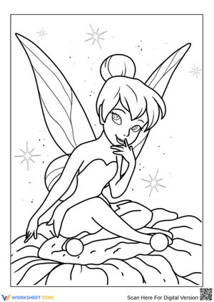 Tinker Bell Fairy Coloring Page for Kids