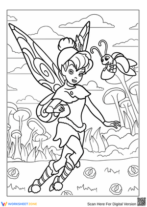 Magical Fairy in Forest Coloring Page