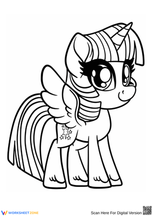 Cute Twilight Sparkle Coloring Page for Kids