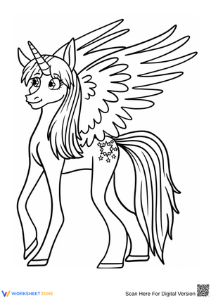 Elegant Twilight Sparkle with Wings Coloring Page