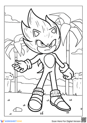 Hyper Sonic in Island Showdown Coloring Page