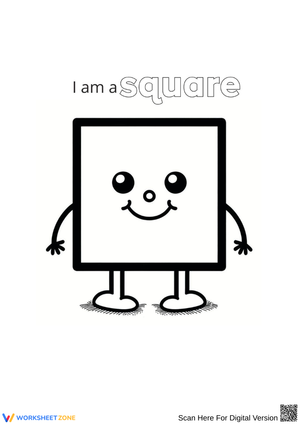 I Am a Square – Shape Coloring Page for Kids