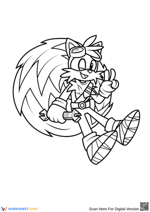 Tails with Wrench Coloring Page – Sonic the Hedgehog