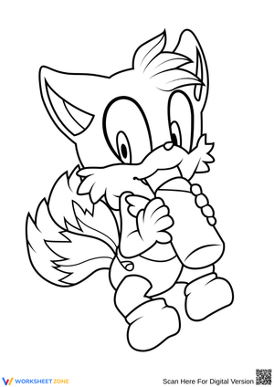 Cute Baby Tails Drinking Coloring Page