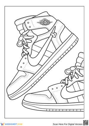 Air Jordan Sneakers Coloring Page