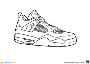 Air Jordan 4 Sneaker Coloring Page – Classic Design