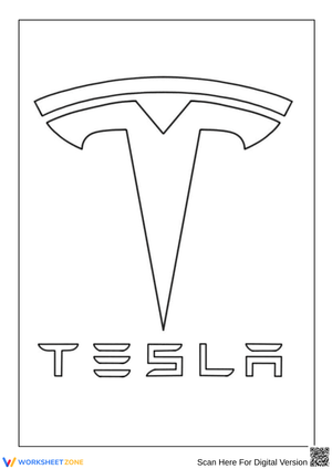 Tesla Logo Coloring Page for Kids
