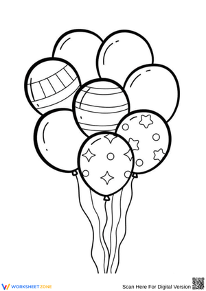 Fun Balloon Bunch Coloring Page