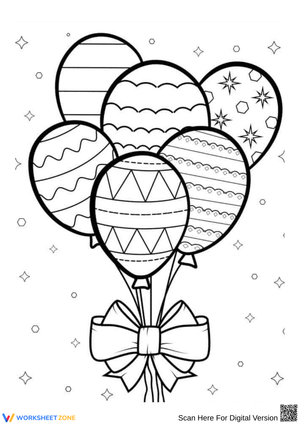 Patterned Balloon Bouquet Coloring Page