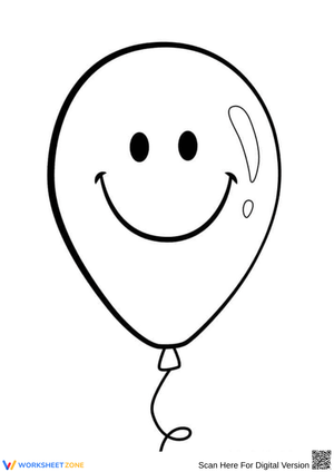 Smiley Face Balloon Coloring Page
