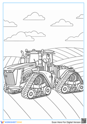 John Deere Crawler Tractor Coloring Page for Kids