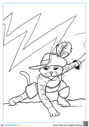Puss in Boots Action Stance Coloring Page