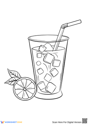 Iced Lemonade Drink Coloring Page