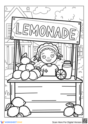 Lemonade Stand Coloring Page for Kids
