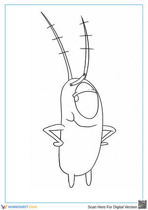 Plankton Standing Proud Coloring Page – SpongeBob SquarePants
