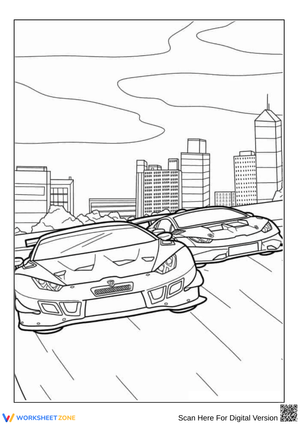 Lamborghini City Race Coloring Page