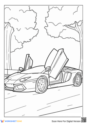 Lamborghini Aventador with Open Doors Coloring Page