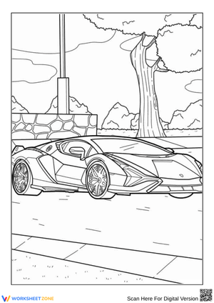 Lamborghini Sián Roadside Coloring Page