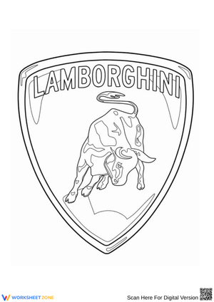 Lamborghini Logo Coloring Page – Iconic Bull Emblem