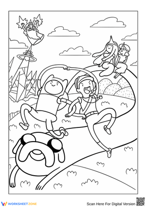 Adventure Time Characters Coloring Page