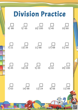 Division Practice Worksheet for Kids