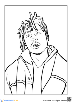Juice WRLD Hoodie Portrait Coloring Page