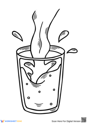 Pouring Water into Glass Coloring Page