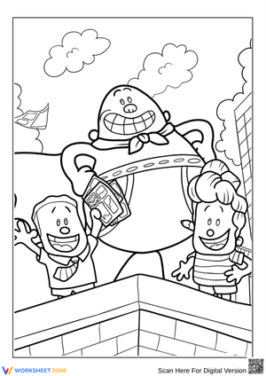 Captain Underpants with George and Harold Coloring Page