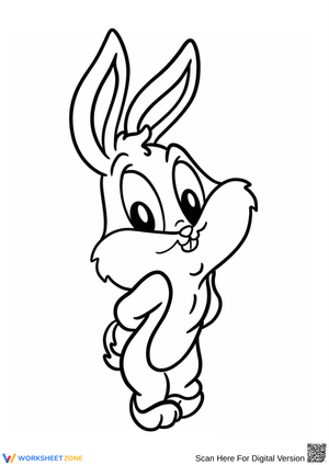 Cute Cartoon Bunny Coloring Page