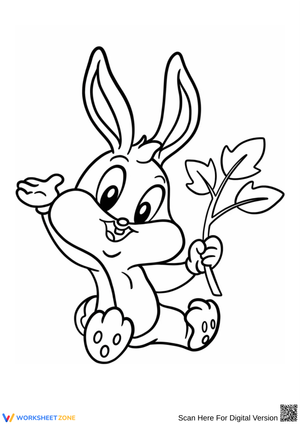 Bugs Bunny Holding Leaves Coloring Page