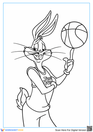 Bugs Bunny Basketball Space Jam Coloring Page