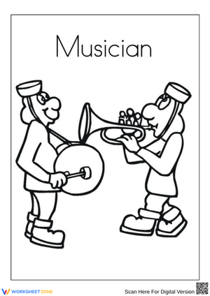 Musician Parade Band Coloring Page for Kids