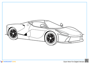 Printable Sports Car Coloring Page for Kids