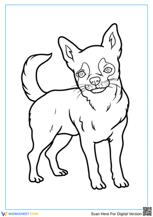 Chihuahua Dog Coloring Page for Kids