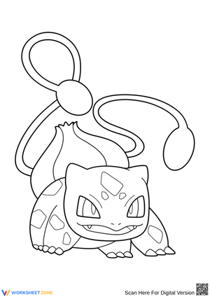 Bulbasaur Using Vine Whip Coloring Page