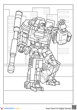 Megatron City Battle Coloring Page – Transformers Villain