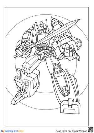 Megatron with Sword Coloring Page – Transformers Villain