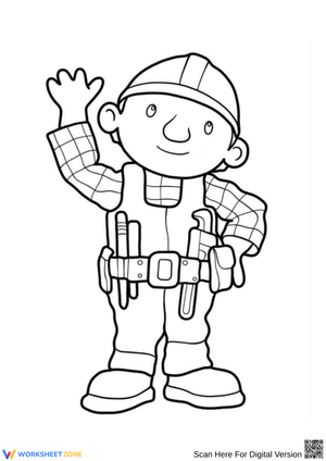 Printable Bob the Builder Waving Coloring Page