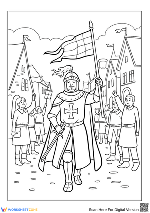 Victorious Knight Parade Coloring Page