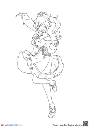 Genshin Impact Barbara Idol Coloring Page