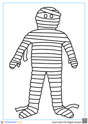 Halloween Mummy Coloring Page for Kids