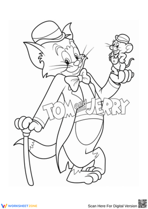 Tom and Jerry Fancy Dress Coloring Page